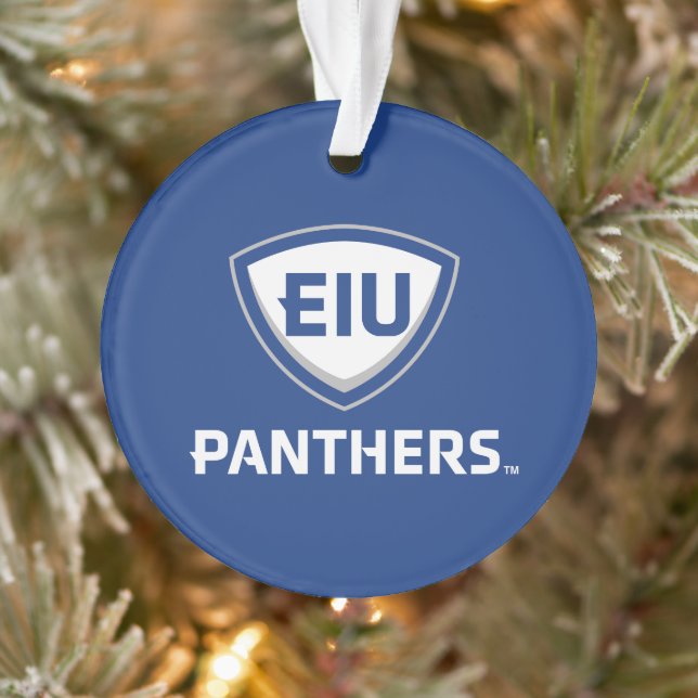Eastern Illinois Panthers Shield & Wordmark Logo Ornament (Tree)
