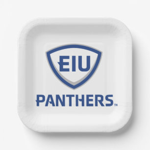 Eastern Illinois Panthers Shield & Wordmark Logo Paper Plate