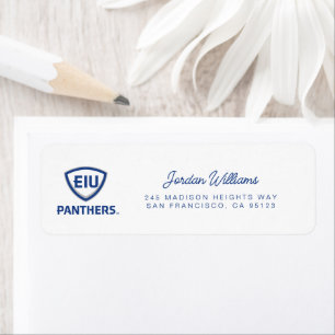 Eastern Illinois Panthers Shield & Wordmark Logo Return Address Label