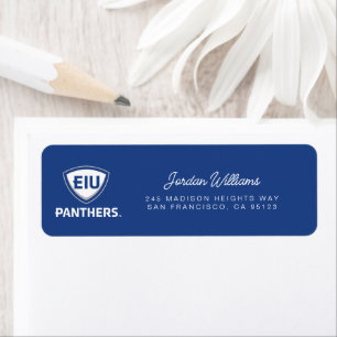 Eastern Illinois Panthers Shield & Wordmark Logo Return Address Label