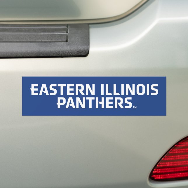 Eastern Illinois Panthers Text Logo Bumper Sticker (On Car)