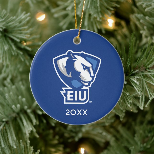 Eastern Illinois University Panthers Logo Ceramic Ornament (Tree)