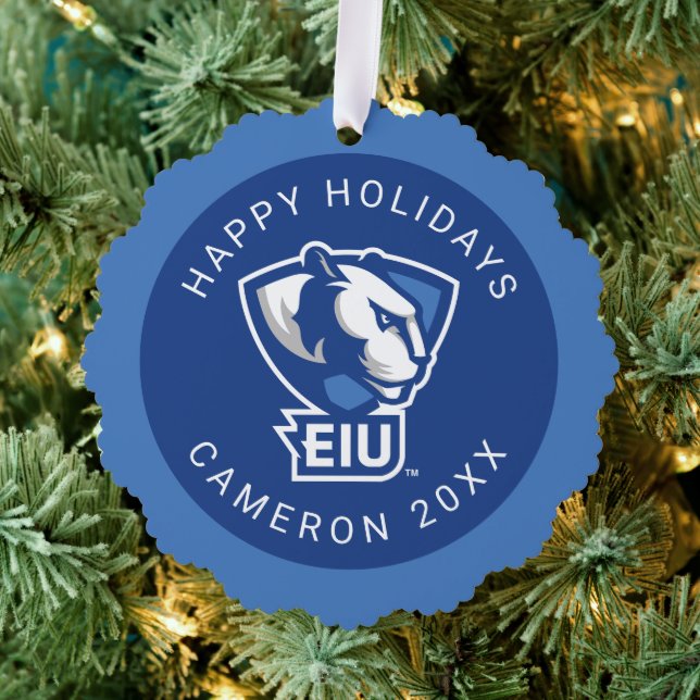 Eastern Illinois University Panthers Logo Tree Decoration Card (Insitu (Tree))