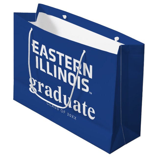 Eastern Illinois University Wordmark Logo Large Gift Bag (Front Angled)