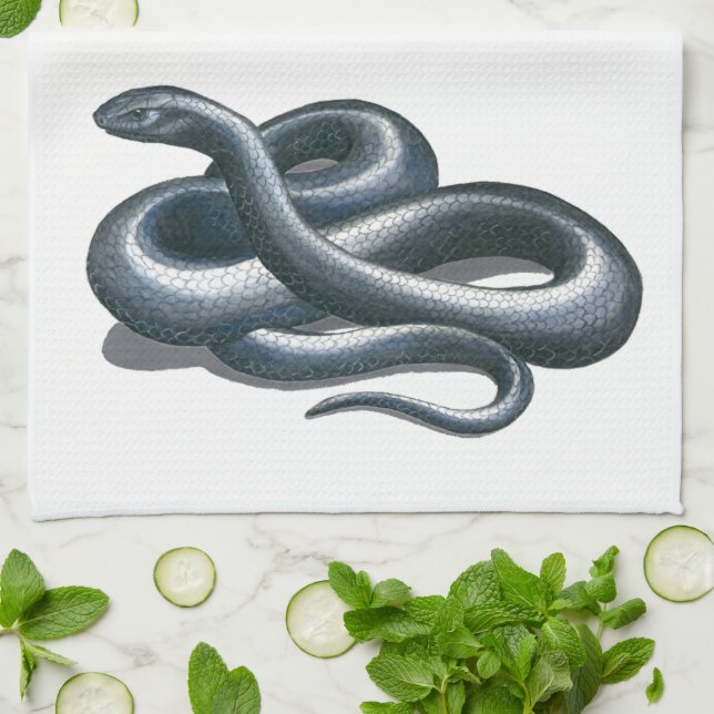 Eastern Indigo Snake Kitchen Towel (Folded)
