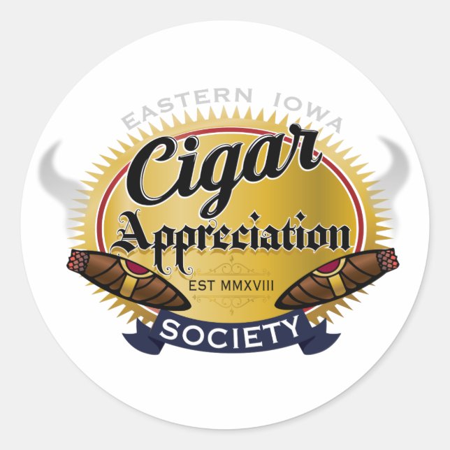 Eastern Iowa Cigar Appreciation Society Decal Classic Round Sticker (Front)