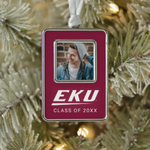 Eastern Kentucky University EKU Silver Plated Framed Ornament