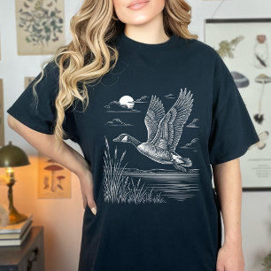 Eastern Kingbird Line Art Birdwatcher Minimalist T-Shirt