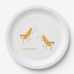 Eastern lubber grasshopper paper plate