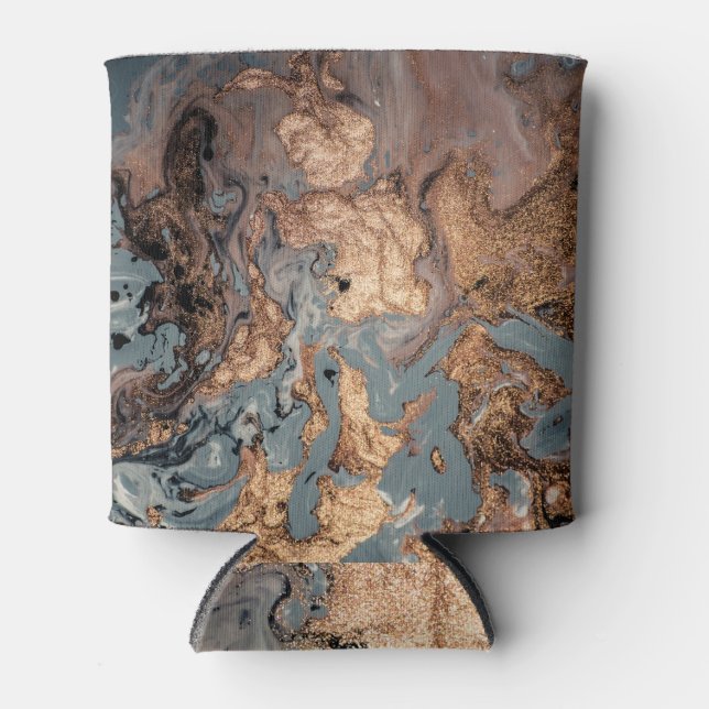 Eastern luxury art, golden swirl design. can cooler (Front)