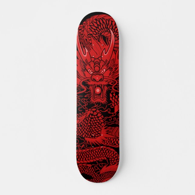 Eastern Ninja Dragon Red Element Custom Pro Deck Skateboard (Front)