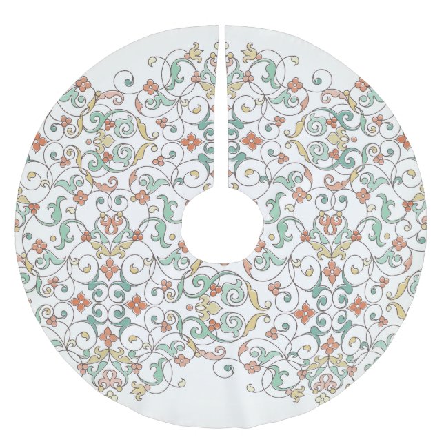 Eastern ornate border element. brushed polyester tree skirt (Front)
