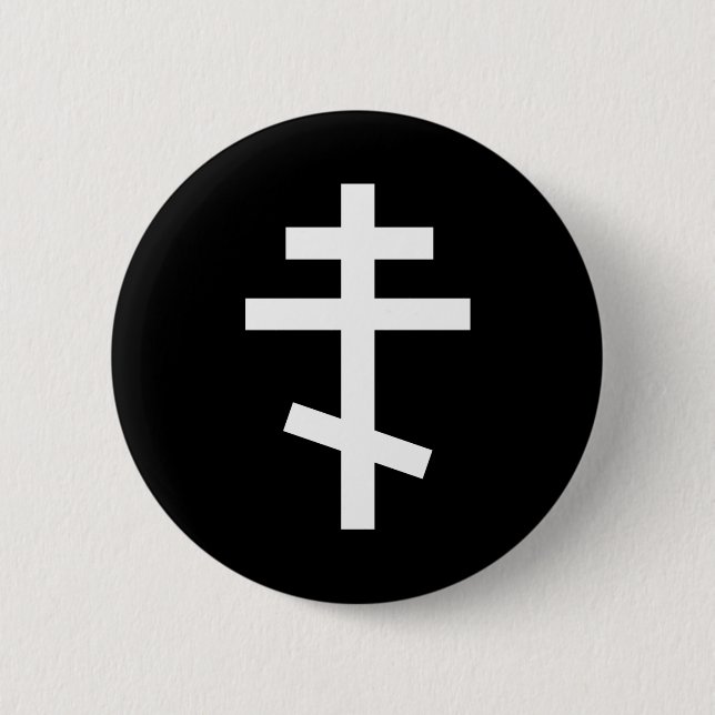 Eastern Orthodox Cross 6 Cm Round Badge (Front)