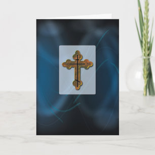 Eastern Orthodox Cross Blank Inside Card