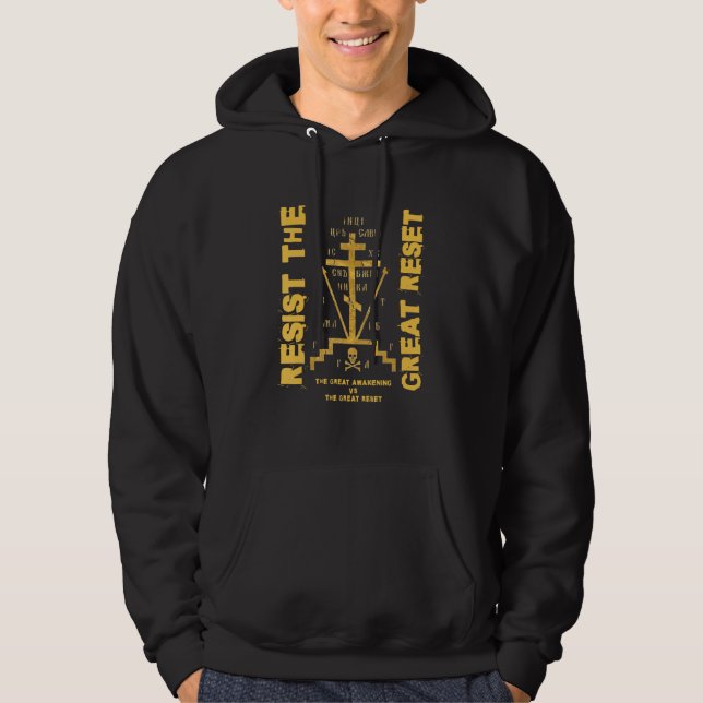 Eastern Orthodox Cross Resist the Great Reset Hoodie (Front)