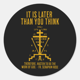 Eastern Orthodox Fr Seraphim Rose Cross Gift T Shi Classic Round Sticker