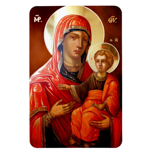 Eastern Orthodox Icon of Saint Mary Teotokos Magnet (Vertical)