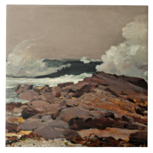 Eastern Point, fine art by Winslow Homer Ceramic Tile