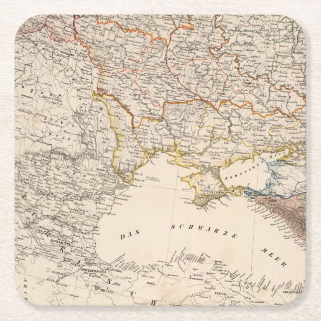 Eastern Russia Square Paper Coaster (Front)