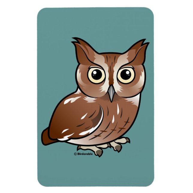 Eastern Screech Owl (Red Phase) Magnet (Vertical)