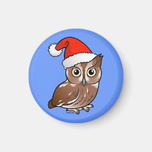 Eastern Screech Owl Santa Magnet