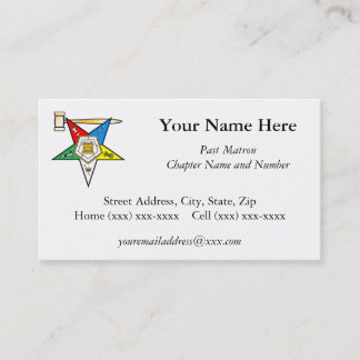 Eastern Star Past Matron Business Card