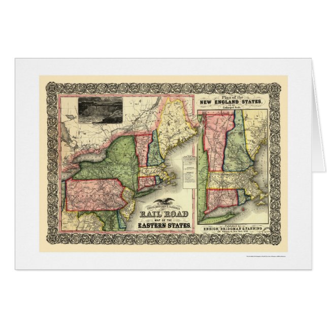 Eastern States Railroad Map 1856 (Front Horizontal)