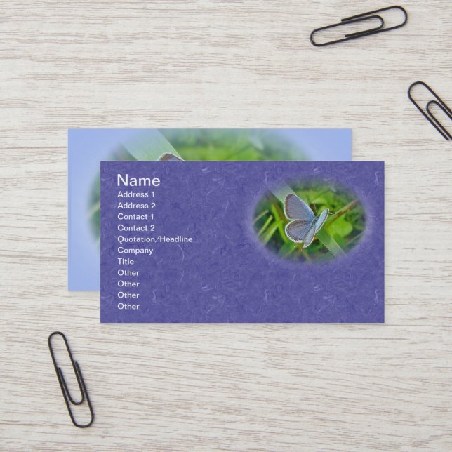 Eastern Tailed Blue Butterfly Business Card (Front/Back In Situ)