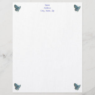 Eastern-Tailed Blue Butterfly Custom Letterhead