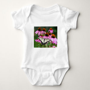 Eastern Tiger Swallowtail Butterfly On Coneflowers Baby Bodysuit