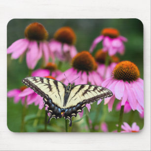 Eastern Tiger Swallowtail Butterfly On Coneflowers Mouse Pad