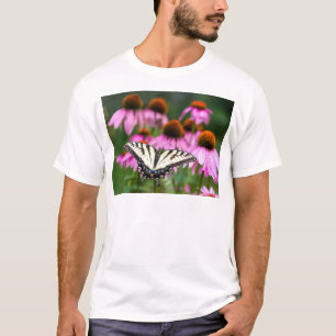 Eastern Tiger Swallowtail Butterfly On Coneflowers T-Shirt