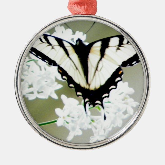 Eastern Tiger Swallowtail Butterfly Photo Metal Tree Decoration (Front)