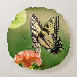 Eastern Tiger Swallowtail Butterfly Round Cushion