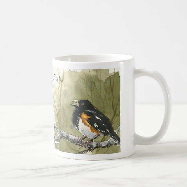 Eastern Towhee Bird Mug (Right)