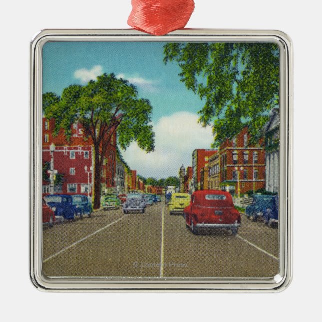 Eastern View of Genesee Street Metal Ornament (Front)