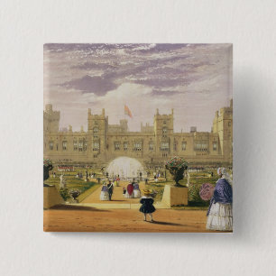 Eastern view of the Castle and Garden, Windsor Cas 15 Cm Square Badge