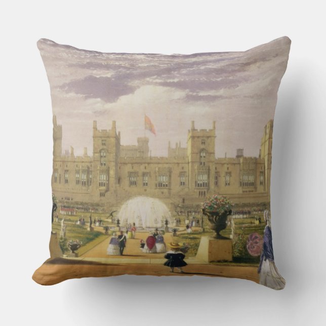 Eastern view of the Castle and Garden, Windsor Cas Cushion (Front)