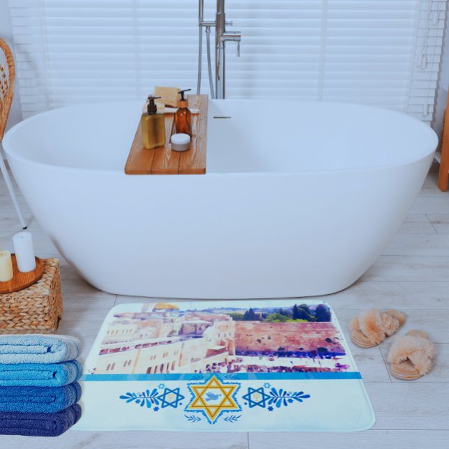 Eastern Wall Temple Mount Jerusalem Bath Mat (Colors may look different in pictures)