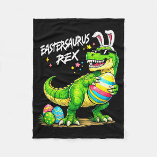 Eastersaurus Rex Funny Dinosaur Easter T Rex Bunny Fleece Blanket