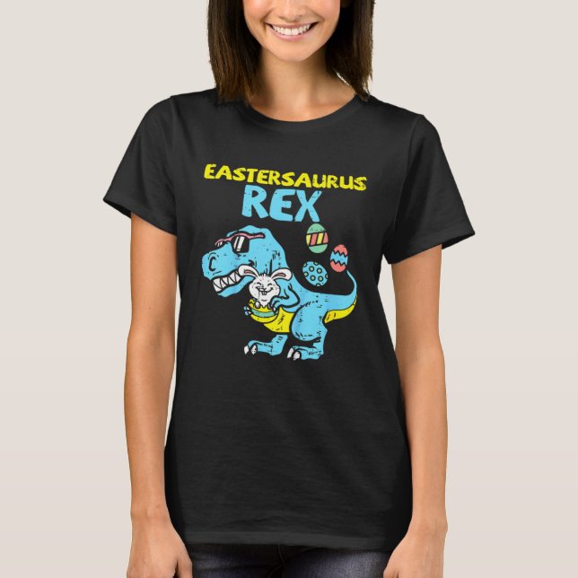 Eastersaurus Rex Trex Easter Bunny Dino Boys Kids  T-Shirt (Front)