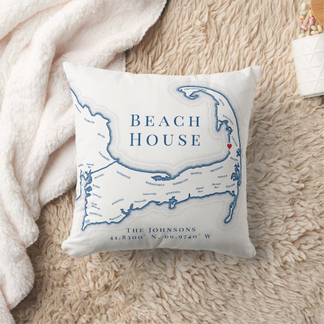 Eastham MA Cape Cod Beach House Photo Coordinates Cushion (Blanket)