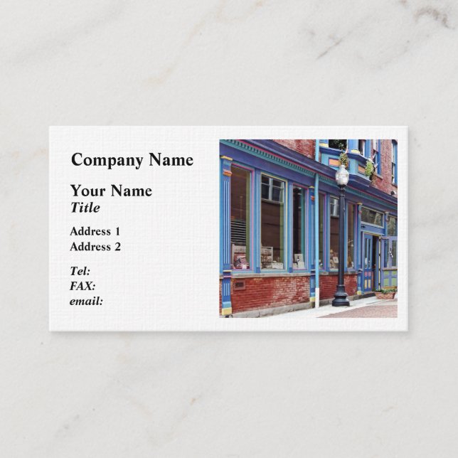 Easton PA - Street With Open Door Business Card (Front)