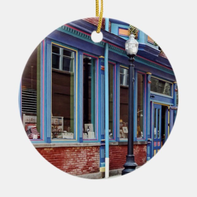 Easton PA - Street With Open Door Ceramic Ornament (Front)