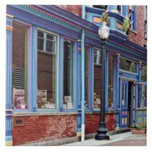 Easton PA - Street With Open Door Ceramic Tile