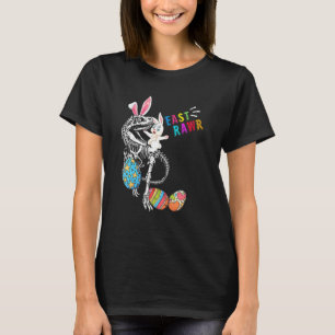Eastrawr Cute Easter Bunny Riding Bunny T Rex Skel T-Shirt