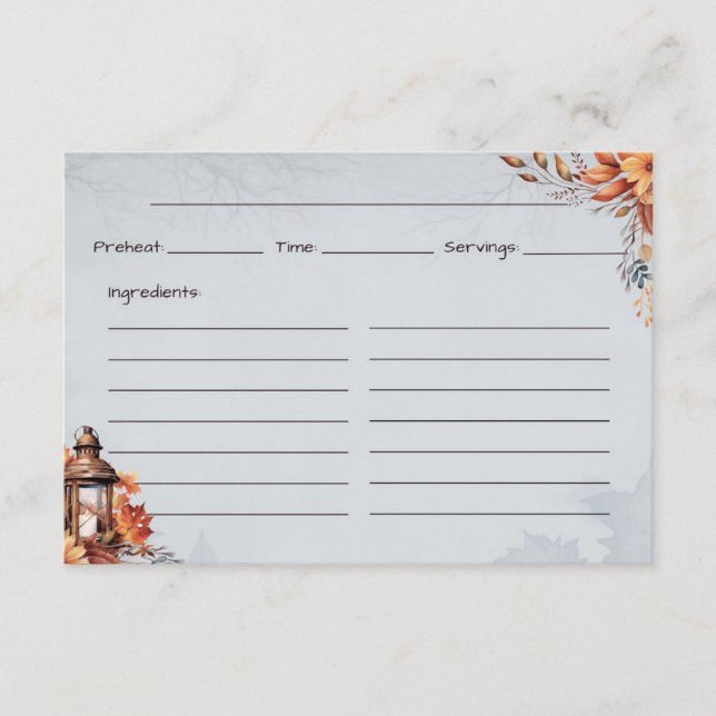 Easy as Pie Basic Recipe Card (Front)