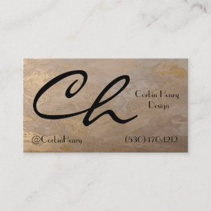Easy Beige Gold Business Cards