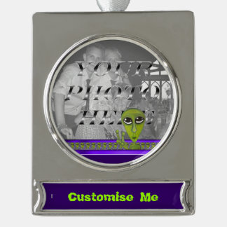 Easy Bein Green Silver Plated Banner Ornament