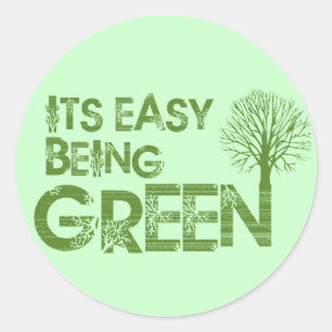 Easy being green classic round sticker